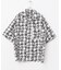 ラインアートプリントオープンカラー半袖シャツ