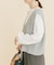 ニットベスト×ボリュームスリーブカットソー