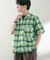 ライトシアーチェック オープンカラー半袖シャツ