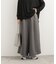 メランジヘリンボーンギャザーワイドパンツ