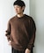 ウールブレンドネップクルーネックニット