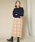 チェックIラインミディスカート