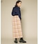チェックIラインミディスカート