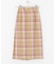 チェックIラインミディスカート