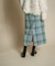 チェックIラインミディスカート