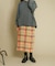 チェックIラインミディスカート