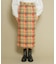 チェックIラインミディスカート