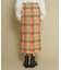 チェックIラインミディスカート