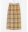 チェックIラインミディスカート