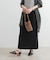 リネン混ニットストレートスカート