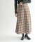 チェック柄フレアロングスカート