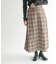 チェック柄フレアロングスカート