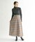 チェック柄フレアロングスカート