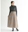 チェック柄フレアロングスカート