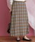 チェック柄フレアロングスカート