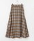 チェック柄フレアロングスカート