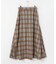 チェック柄フレアロングスカート