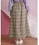 チェック柄フレアロングスカート