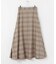 チェック柄フレアロングスカート