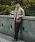 ウールブレンドヘリンボーンタックパンツ