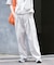 『イージーケア／セットアップ対応』リネンライクタックワイドパンツ