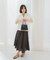 コットンシルクヘムデザインギャザースカート