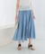 コットンシルクヘムデザインギャザースカート