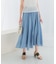 コットンシルクヘムデザインギャザースカート