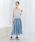 コットンシルクヘムデザインギャザースカート