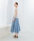 コットンシルクヘムデザインギャザースカート