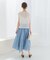 コットンシルクヘムデザインギャザースカート