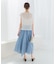 コットンシルクヘムデザインギャザースカート