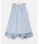 コットンシルクヘムデザインギャザースカート