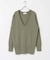 new basic　カシミヤコットンVネックチュニックニット