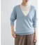 new basic　カシミヤコットンVネックチュニックニット