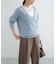 new basic　カシミヤコットンVネックチュニックニット
