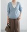 new basic　カシミヤコットンVネックチュニックニット