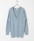 new basic　カシミヤコットンVネックチュニックニット