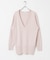 new basic　カシミヤコットンVネックチュニックニット