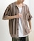 ストライプショートスリーブニットシャツ