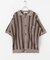 ストライプショートスリーブニットシャツ