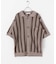 ストライプショートスリーブニットシャツ