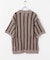 ストライプショートスリーブニットシャツ