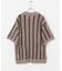 ストライプショートスリーブニットシャツ