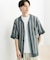 ストライプショートスリーブニットシャツ
