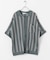 ストライプショートスリーブニットシャツ