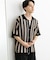 ストライプショートスリーブニットシャツ