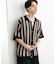 ストライプショートスリーブニットシャツ