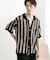 ストライプショートスリーブニットシャツ