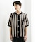 ストライプショートスリーブニットシャツ
